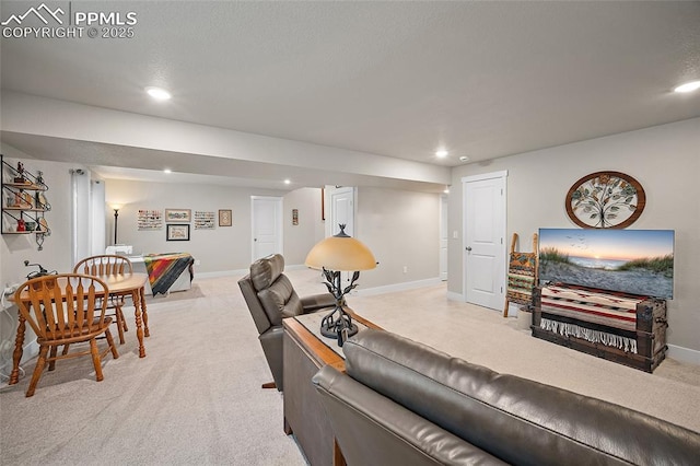 8082 Goldenray Pl, Colorado Springs, CO 80908 - carpeted living room featuring recessed lighting