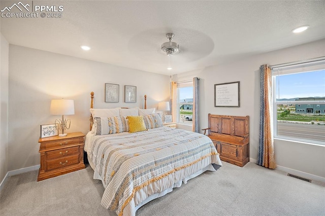 8082 Goldenray Pl, Colorado Springs, CO 80908 - carpeted bedroom featuring recessed lighting and a ceiling fan