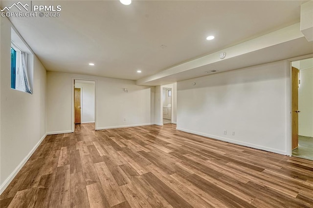 2533 Bennett Ave, Colorado Springs, CO 80909 - finished basement with wood finished floors and recessed lighting