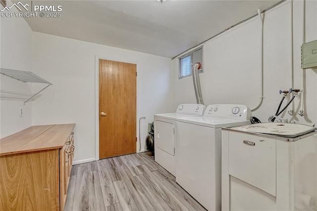 2533 Bennett Ave, Colorado Springs, CO 80909 - washroom featuring independent washer and dryer and light wood-type flooring