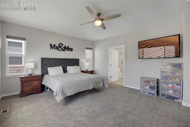 10076 Oro Belle Ct, Colorado Springs, CO 80924 - carpeted bedroom with baseboards and a ceiling fan