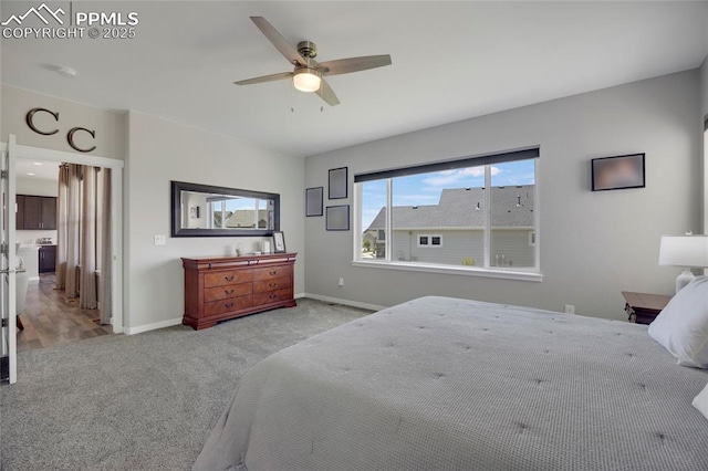 10076 Oro Belle Ct, Colorado Springs, CO 80924 - bedroom featuring carpet flooring and a ceiling fan