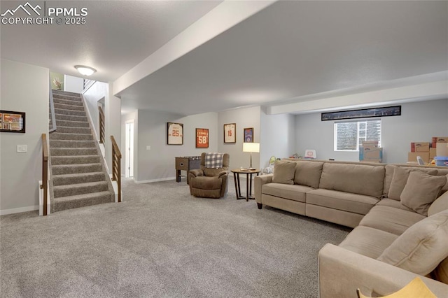 10076 Oro Belle Ct, Colorado Springs, CO 80924 - living area with stairway and carpet