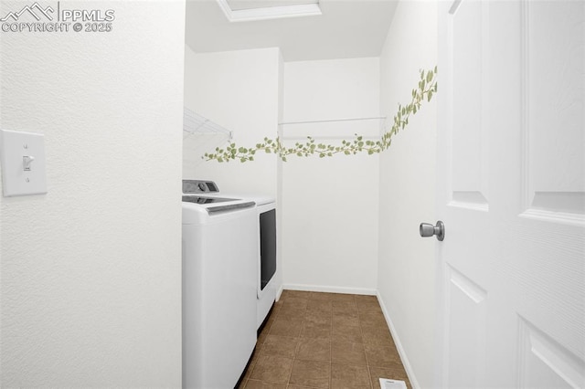 8753 Bamboo Grv, Colorado Springs, CO 80951 - laundry area with independent washer and dryer and baseboards