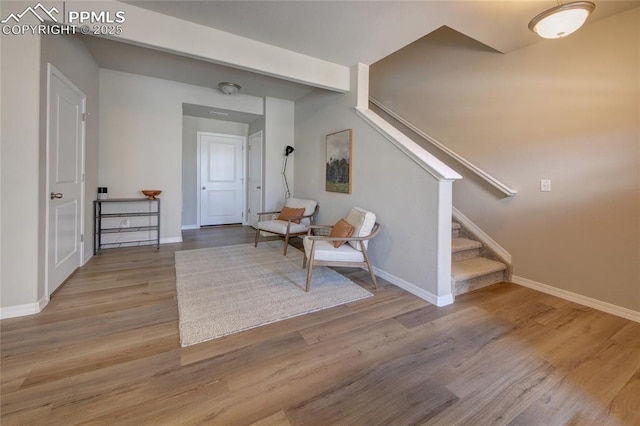 6069 Inman Vw, Colorado Springs, CO 80924 - entrance foyer with stairway and wood finished floors