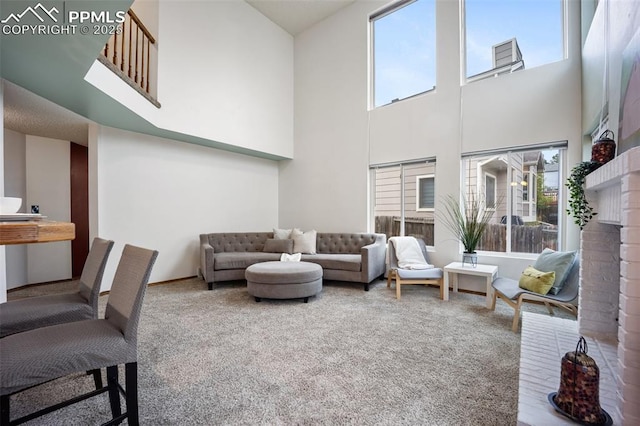 2035 Springcrest Rd, Colorado Springs, CO 80920 - living area with a towering ceiling and carpet