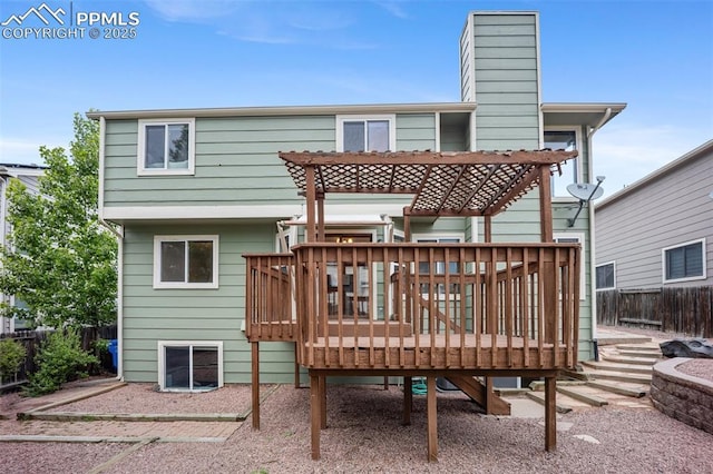 2035 Springcrest Rd, Colorado Springs, CO 80920 - back of house with a deck and a chimney