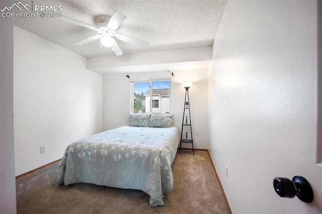 2035 Springcrest Rd, Colorado Springs, CO 80920 - carpeted bedroom with a textured ceiling and a ceiling fan
