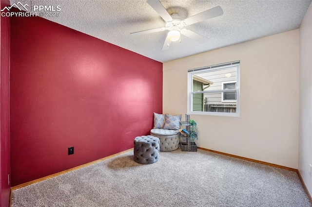 2035 Springcrest Rd, Colorado Springs, CO 80920 - unfurnished room with carpet floors, a textured ceiling, and a ceiling fan