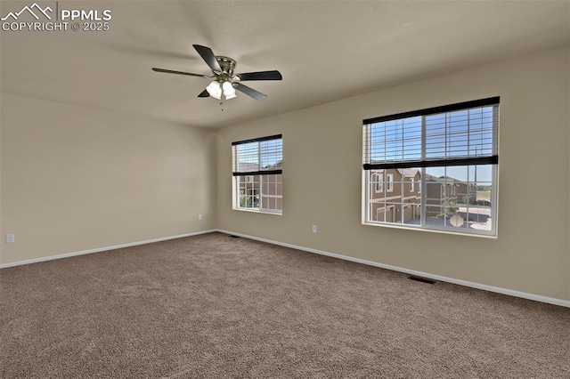 7385 Forest Meadows Ave, Colorado Springs, CO 80908 - carpeted spare room with baseboards and a ceiling fan