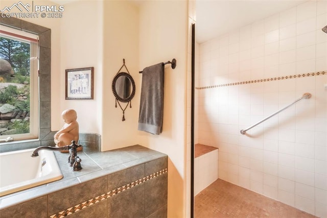 71 Crestone Cir, Florissant, CO 80816 - full bath with a bath and tiled shower