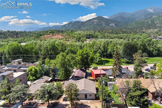121 Via, San Miguel, Manitou Springs, CO 80829 - bird's eye view of a mountainous background and a heavily wooded area