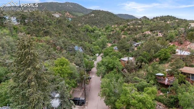 33 Minnehaha Ave, Manitou Springs, CO 80829 - aerial view of property and surrounding area featuring a mountain backdrop