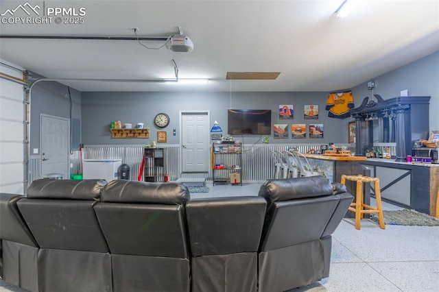 333 Della Fox Ln, Westcliffe, CO 81252 - living area with speckled floor and electric panel