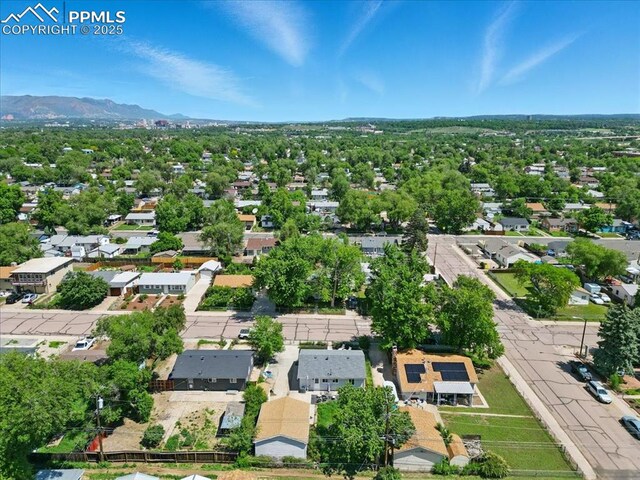1137 Pando Ave, Colorado Springs, CO 80905 - aerial perspective of suburban area featuring a mountainous background