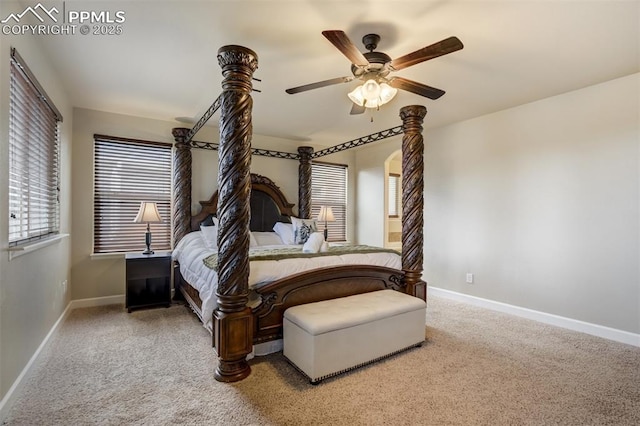 10280 Abrams Dr, Colorado Springs, CO 80925 - carpeted bedroom featuring baseboards and ceiling fan
