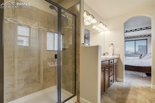 10280 Abrams Dr, Colorado Springs, CO 80925 - ensuite bathroom featuring vanity and a stall shower