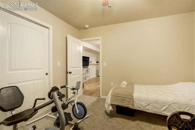 10280 Abrams Dr, Colorado Springs, CO 80925 - bedroom featuring carpet and a ceiling fan