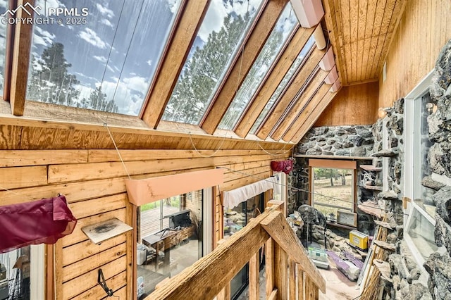 376 Gardenia Rd, Woodland Park, CO 80863 - detailed view of wood walls and wooden ceiling