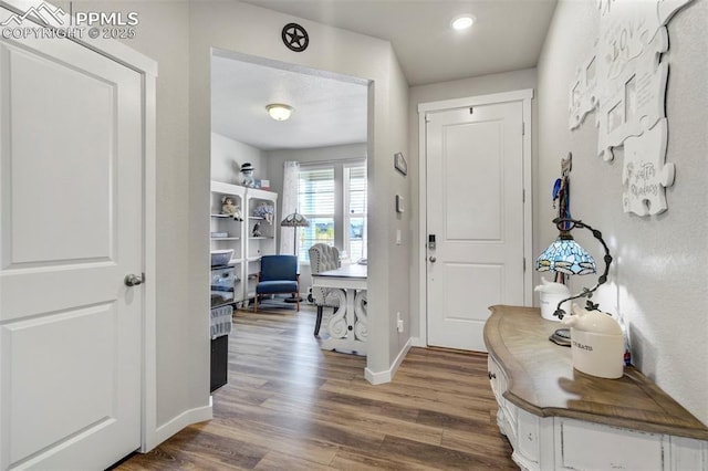 8101 Goldenray Pl, Colorado Springs, CO 80908 - foyer featuring wood finished floors and recessed lighting