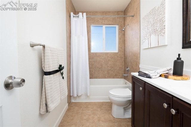 1363 Soaring Eagle Dr, Colorado Springs, CO 80915 - full bathroom featuring shower / bath combo, vanity, and tile patterned floors