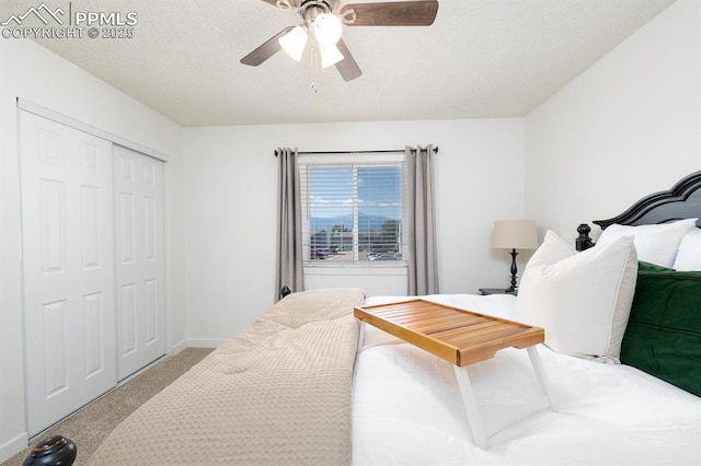 1363 Soaring Eagle Dr, Colorado Springs, CO 80915 - bedroom with carpet floors, a closet, and ceiling fan
