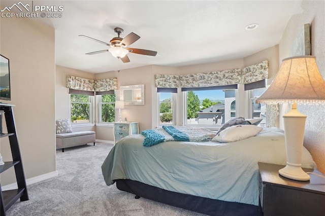 392 Pyrite Ter, Colorado Springs, CO 80905 - carpeted bedroom with multiple windows and a ceiling fan