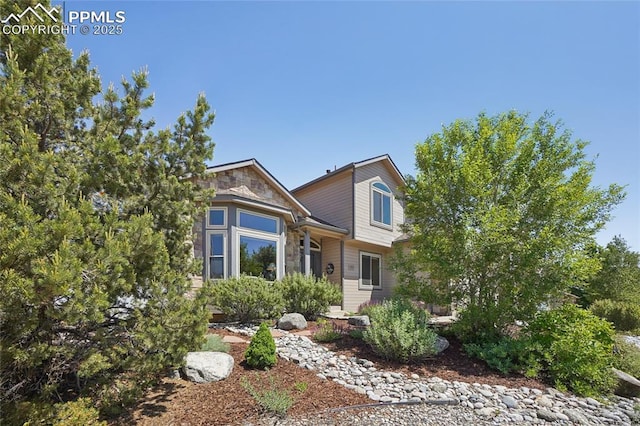 392 Pyrite Ter, Colorado Springs, CO 80905 - view of front of home with stone siding