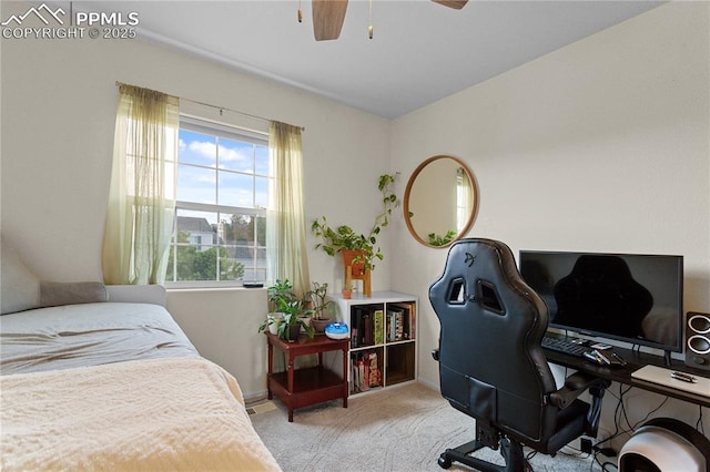 6355 Casual Dr, Colorado Springs, CO 80923 - bedroom featuring carpet floors, an office area, and ceiling fan