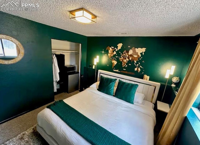 4110 Novia Dr, Colorado Springs, CO 80911 - carpeted bedroom with a textured ceiling, a closet, and a textured wall