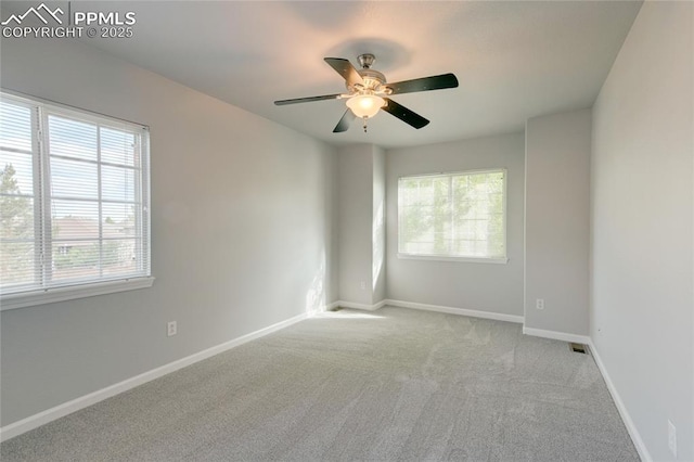 3355 Willowrun Dr, Castle Rock, CO 80109 - carpeted spare room featuring a ceiling fan and baseboards