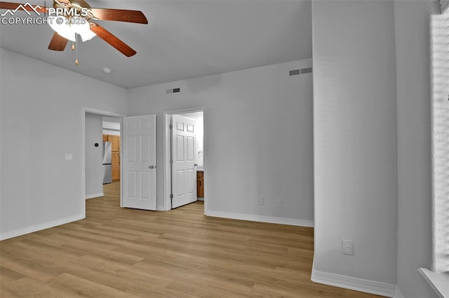4888 Kerry Lynn Way Unit 101, Colorado Springs, CO 80922 - unfurnished bedroom with light wood-style floors and ceiling fan