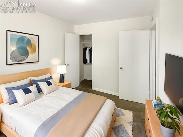 307 Mount View Ln, Fountain, CO 80817 - bedroom featuring baseboards and dark carpet
