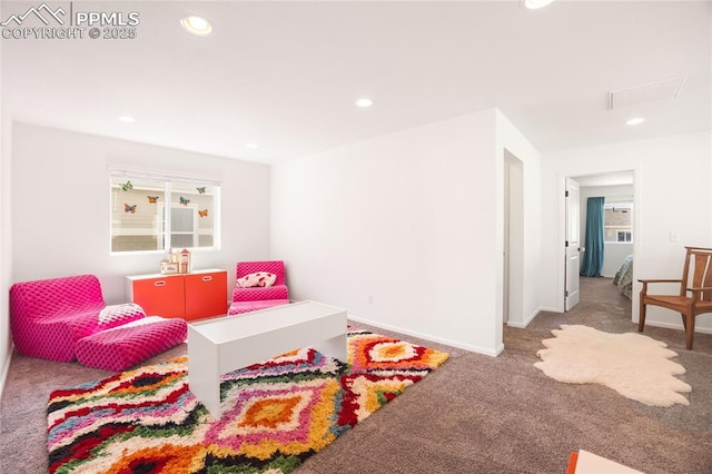 16423 Mountain Flax Dr, Monument, CO 80132 - rec room featuring carpet and recessed lighting