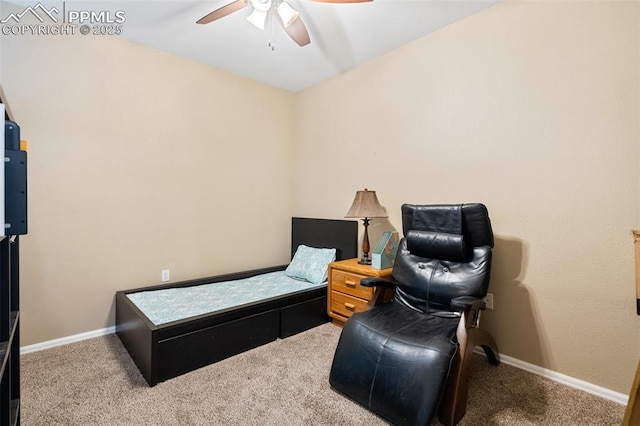 3847 Riviera Grv Unit 102, Colorado Springs, CO 80922 - carpeted bedroom featuring a ceiling fan and baseboards
