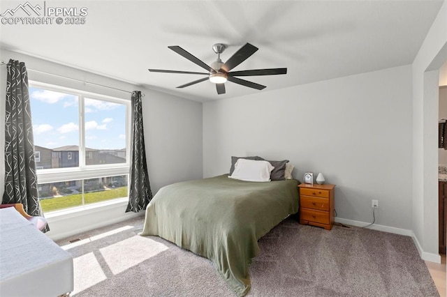 2481 Horsemanship Ct, Colorado Springs, CO 80922 - bedroom with carpet flooring and ceiling fan