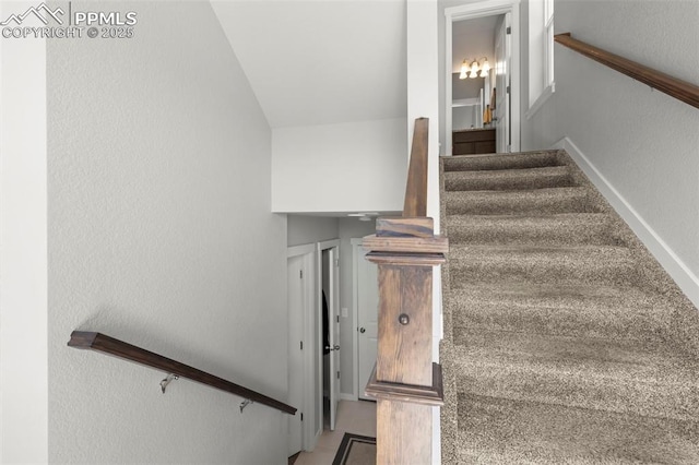 2481 Horsemanship Ct, Colorado Springs, CO 80922 - stairs with a textured wall