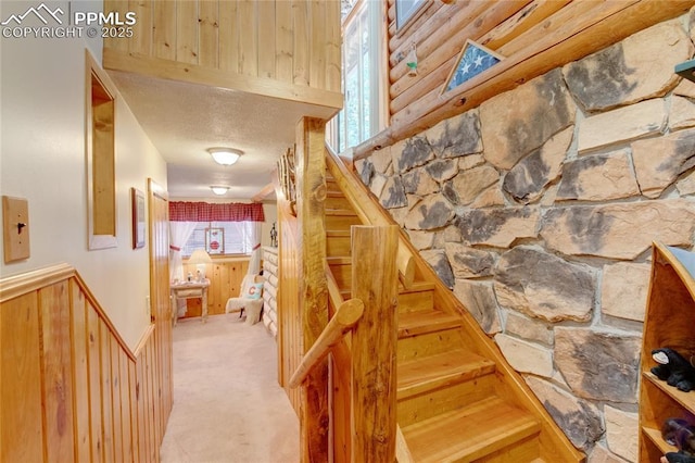 9615 Mountain Rd, Cascade, CO 80809 - staircase with carpet flooring