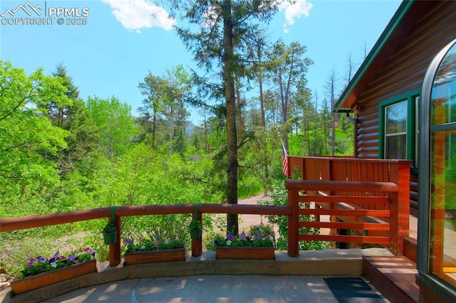 9615 Mountain Rd, Cascade, CO 80809 - view of wooden terrace