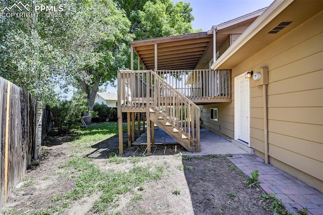 4110 Undimmed Cir, Colorado Springs, CO 80917 - exterior space with a wooden deck and stairs