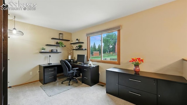 440 Torrey Pines Way, Colorado Springs, CO 80921 - home office featuring baseboards and light colored carpet