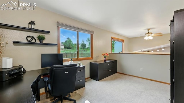 440 Torrey Pines Way, Colorado Springs, CO 80921 - carpeted office space with ceiling fan and baseboards