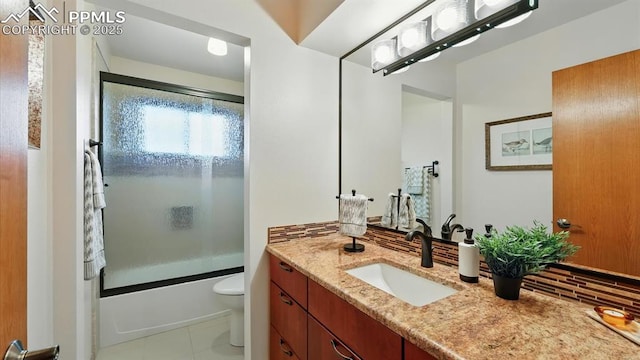 440 Torrey Pines Way, Colorado Springs, CO 80921 - bathroom with vanity, bath / shower combo with glass door, and tile patterned flooring