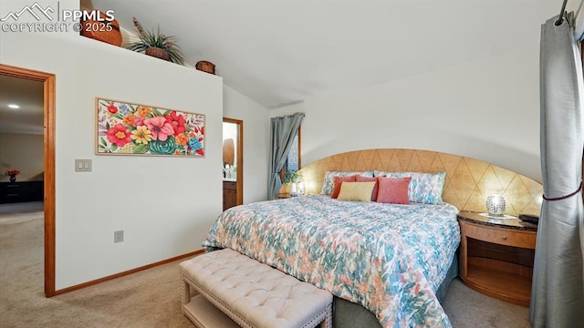 440 Torrey Pines Way, Colorado Springs, CO 80921 - bedroom featuring carpet and vaulted ceiling