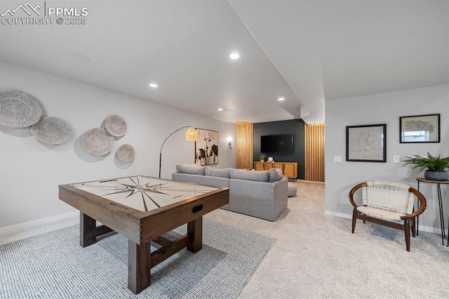 9996 Antelope Ravine Dr, Colorado Springs, CO 80908 - recreation room featuring light colored carpet and recessed lighting