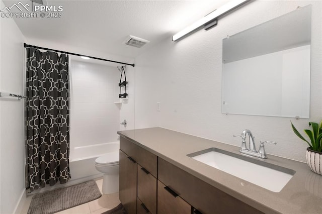4841 Hanging Lake Cir, Colorado Springs, CO 80924 - bathroom featuring vanity, shower / bath combo, and tile patterned flooring