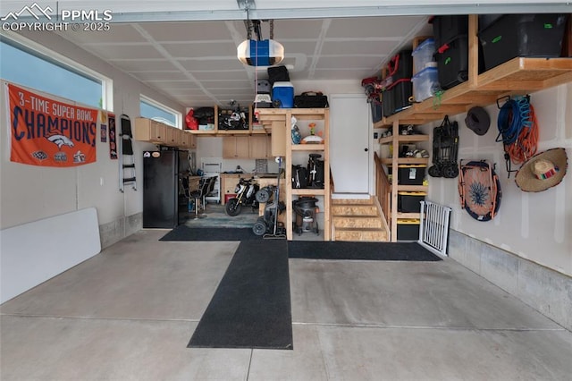 4841 Hanging Lake Cir, Colorado Springs, CO 80924 - garage with freestanding refrigerator and a garage door opener