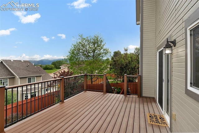 7665 Manston Dr, Colorado Springs, CO 80920 - wooden deck with a mountain view