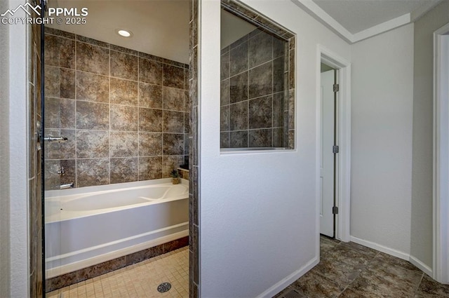 9444 Castle Oaks Dr, Fountain, CO 80817 - full bathroom with bathtub / shower combination and tile patterned floors