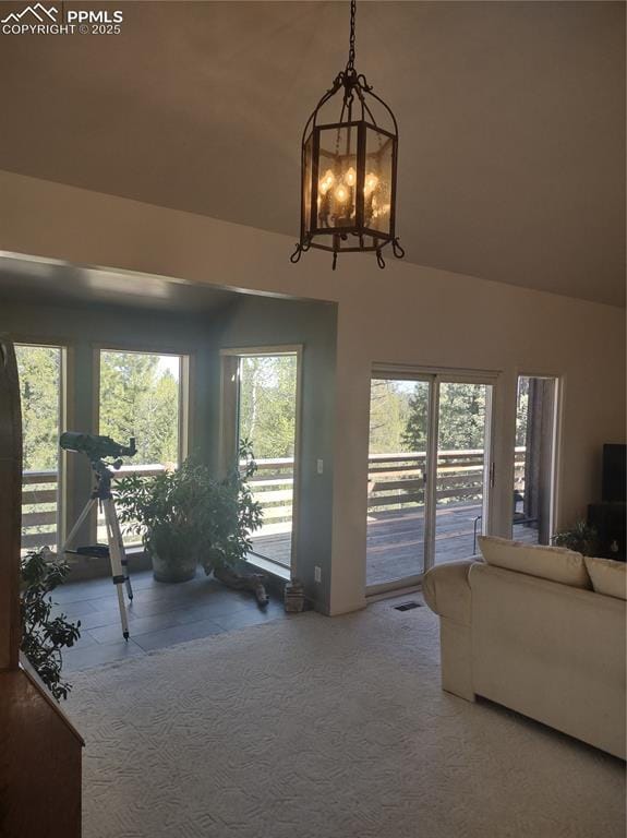 423 Ridge Rd, Divide, CO 80814 - living room with a chandelier